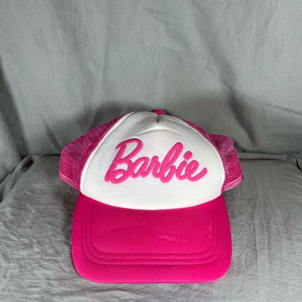 Barbie Trucker Hat Pink White Foam Mesh Snapback Cap
